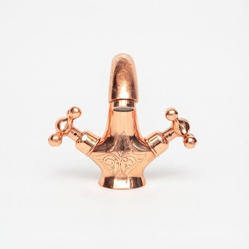 Primary Bathroom Trends 2026 featuring Hand-Engraved Copper Bathroom Faucet