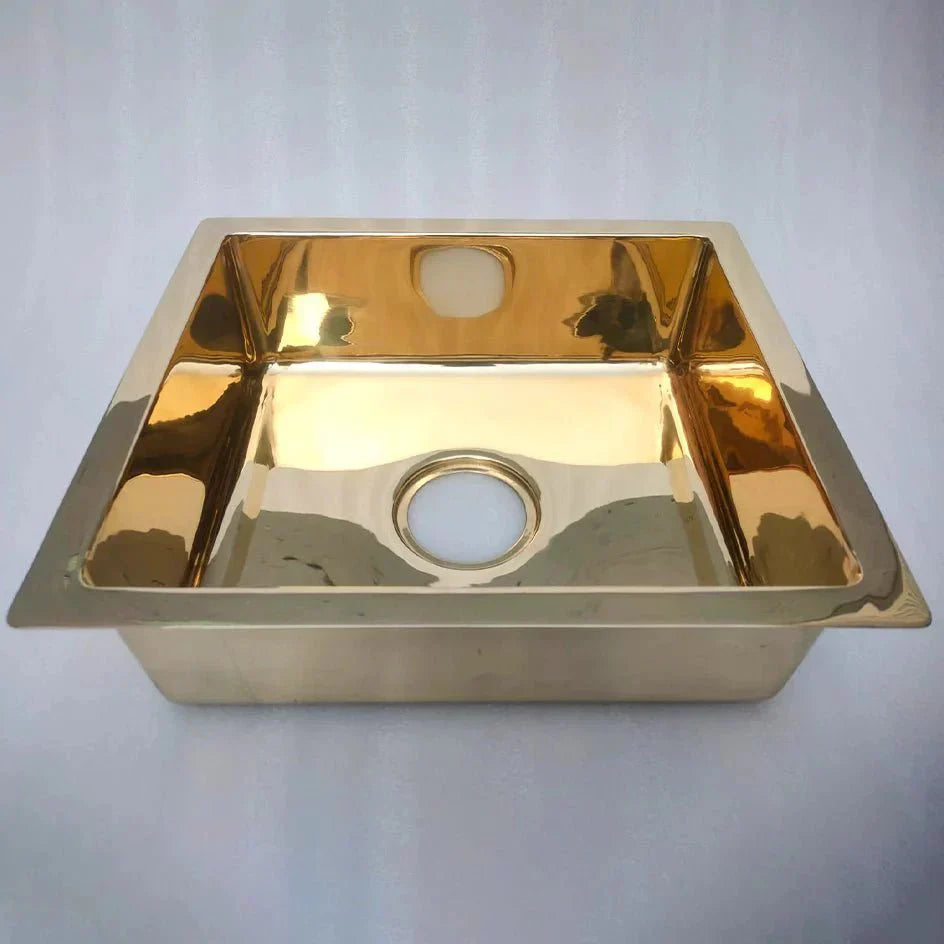 How to Mix Metals in Your Kitchen Without It Looking Wrong featuring Unlacquered Brass Single Bowl Kitchen Sink – Undermount