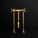 Downward spout brass faucet – close-up of spout angle