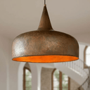 Vintage-style aged copper dome ceiling pendant – warm kitchen lighting – Brass For Homes
