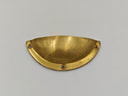 Unlacquered Brass Cup Pulls kitchen hardware for cabinets, drawers, sinks, drains, pot rails, and kitchen utility areas - view 2