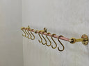 Unlacquered Brass Copper Pot Rail With S Hooks Kitchen Hardware product photo