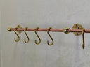Unlacquered Brass Copper Pot Rail With S Hooks Kitchen Hardware detail view 3