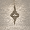 Brass pierced boho ceiling fixture – close-up of solid brass and pierced details