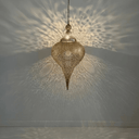 Brass Teardrop Pendant Light – Tall Boho Ceiling Fixture for Living Spaces - Brass For Homes - 