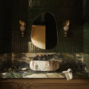 Brassy Gold Organik Mirror - Unlacquered Solid Brass wall mirror for bathrooms, entryways, dressing rooms, and decorative wall styling - view 5