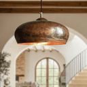 Hammered Copper Dome Pendant – Oxidized Rustic Ceiling Light for Kitchens Pendant Lighting product photo