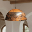 Oxidized Copper Dome Pendant – Rustic Ceiling Light for Farmhouse Kitchens - Brass For Homes - 