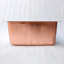 Hammered copper kitchen island sink – front view with natural texture