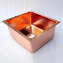Hammered copper kitchen island sink – hand-textured finish, undermount installation