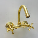 Engraved Brass Wall Mounted Kitchen Faucet kitchen faucet for kitchen sinks, prep sinks, bridge faucet layouts, and farmhouse kitchens - view 3