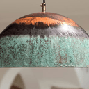 Green Patina Copper Dome Pendant – Oxidized Ceiling Light for Kitchens - Brass For Homes - 
