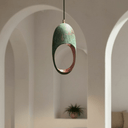 Green Patina Copper Pendant – Cutout Dome Ceiling Light for Rustic Decor Pendant Lighting detail view 2