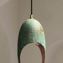 Green Patina Copper Pendant – Cutout Dome Ceiling Light for Rustic Decor pendant light for kitchen islands, dining rooms, vanities, and warm artisan interiors - view 5