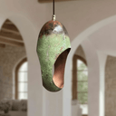 Green Patina Copper Pendant – Oval Cutout Ceiling Light for Rustic Decor Pendant Lighting detail view 5