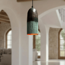Green Patina Copper Pendant Light – Handmade Oxidized Cylinder Ceiling Lamp pendant light for kitchen islands, dining rooms, vanities, and warm artisan interiors - view 1