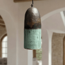 Green Patina Copper Pendant Light – Handmade Oxidized Cylinder Ceiling Lamp - Brass For Homes - 