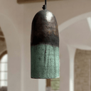 Green Patina Copper Pendant Light – Handmade Oxidized Cylinder Ceiling Lamp Pendant Lighting detail view 2