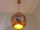 Hammered Copper Ball Pendant Light — Solid Copper Sphere Ceiling Lamp pendant light for kitchen islands, dining rooms, vanities, and warm artisan interiors - view 5
