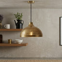 Hammered Copper Pendant Lamp – Moroccan Dome Ceiling Light pendant light for kitchen islands, dining rooms, vanities, and warm artisan interiors - view 2