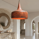 Hammered Copper Flared Dome Pendant – Rustic Ceiling Light - Brass For Homes - 