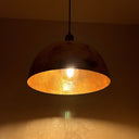 Hammered Solid Copper Half-Dome Pendant — Moroccan Artisan Ceiling Light Pendant Lighting detail view 4