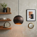 Handcrafted Copper Sphere Pendant Light – Dark Patina Ceiling Lamp pendant light for kitchen islands, dining rooms, vanities, and warm artisan interiors - view 4