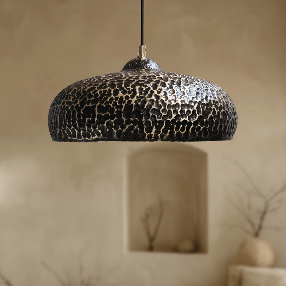 Hammered Brass Pendant Light – Dome Ceiling Fixture for Kitchen & Dining Spaces - Brass For Homes - 