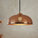 Handcrafted Hammered Copper Dome Pendant Light – Moroccan Ceiling Lamp Pendant Lighting detail view 2