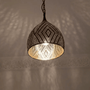 Moroccan brass teardrop pendant light – light and shadow effect on wall