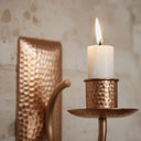 Handcrafted Rustic Copper Candle Sconce – Moroccan Boho Wall Decor pendant light for kitchen islands, dining rooms, vanities, and warm artisan interiors - view 3