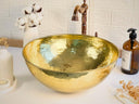 Hammered Brass Round Sink sink for kitchens, bars, powder rooms, vanities, and statement wash areas - view 1