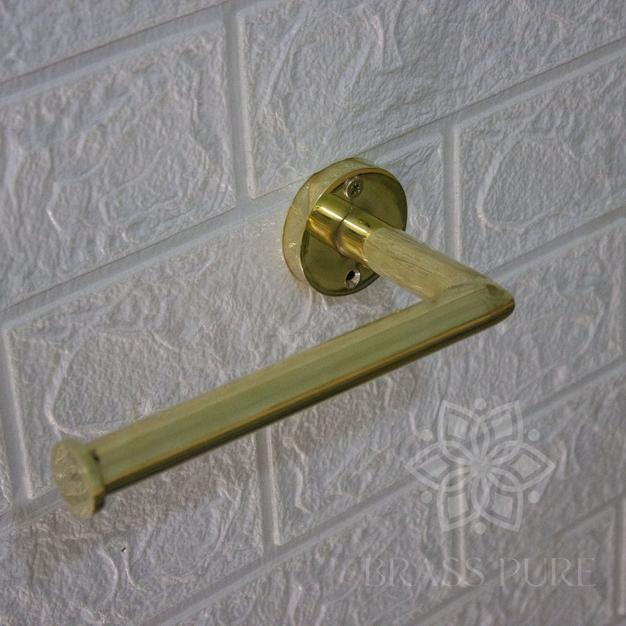 Unlacquered Brass Wall Mount Toilet Paper Holder bathroom hardware for bathrooms, powder rooms, towel storage, and coordinated fixture sets - view 1