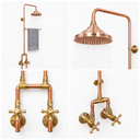 Luxury Copper Outdoor Shower with Rainfall Head – Solid Brass & Copper System Shower Systems product photo