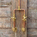 Luxury Unlacquered Solid Copper Outdoor Shower with Rainfall Head Shower Systems detail view 4