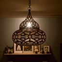 Moroccan Brass Pendant Light – Handcrafted Engraved Ceiling Lamp pendant light for kitchen islands, dining rooms, vanities, and warm artisan interiors - view 2