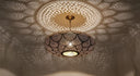Moroccan Brass Pendant Light – Handmade Scalloped Openwork Ceiling Lamp Pendant Lighting detail view 5