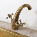 Oil rubbed brass vanity faucet – installed on bathroom vanity
