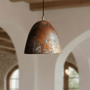 Oxidized Copper Dome Pendant – Rustic Ceiling Light for Warm Kitchen Spaces - Brass For Homes - 