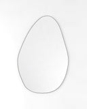 Pebble Mirror - Unlacquered Solid Brass wall mirror for bathrooms, entryways, dressing rooms, and decorative wall styling - view 1