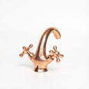 Hand-engraved copper faucet – close-up of intricate engraved pattern