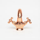 Hand-engraved copper bathroom faucet – ornate single hole, front view