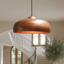 Rustic Copper Pendant Lights – Solid Dome Ceiling Fixtures for Kitchens - Brass For Homes - 