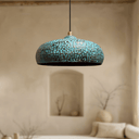 Blue Patina Brass Pendant Lights – Handcrafted Oxidized Dome Fixtures for Kitchen Islands - Brass For Homes - 