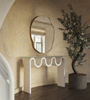 Silva Mirror - Unlacquered Solid Brass wall mirror for bathrooms, entryways, dressing rooms, and decorative wall styling - view 2