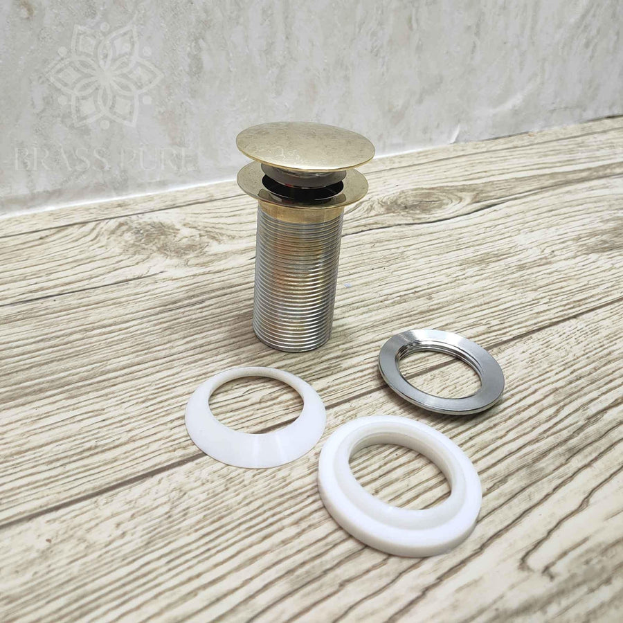 Brass Drain Push Up Sink Drain sink for kitchens, bars, powder rooms, vanities, and statement wash areas - view 1