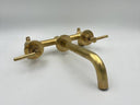 Unlacquered Brass Bathroom Faucet wall mount faucet for wall-mounted sink layouts, bathrooms, kitchens, and compact wash spaces - view 1