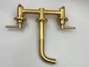 Unlacquered Brass Bathroom Faucet wall mount faucet for wall-mounted sink layouts, bathrooms, kitchens, and compact wash spaces - view 3