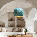 Turquoise Patina Brass Pendant – Dome Ceiling Light for Rustic Interiors Pendant Lighting product photo