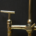 Unlacquered brass bridge faucet lever handles – side view
